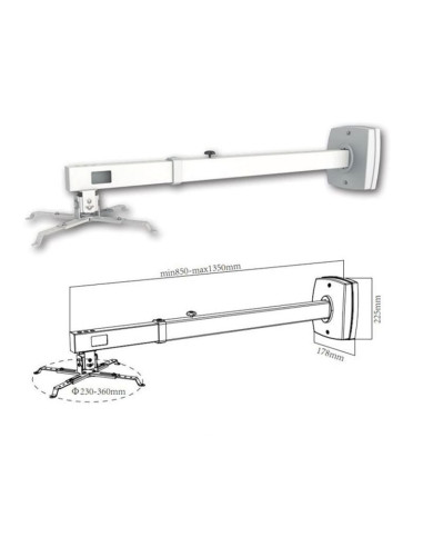 Soporte de pared para proyector approx appsv03p/ extensible/ hasta 10kg