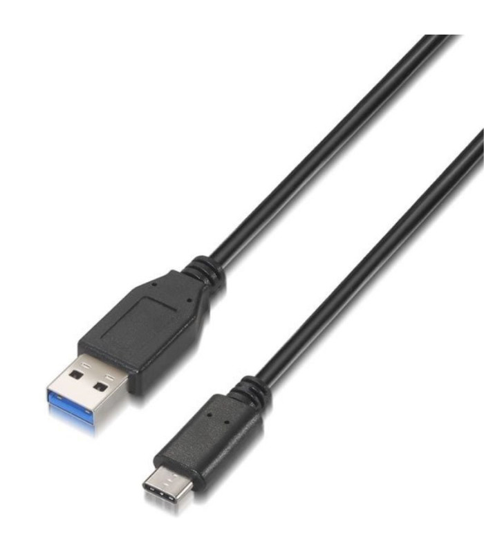 Cable usb 3.1 tipo-c aisens a107-0060/ usb tipo-c macho - usb macho/ 10gbps/ 1m/ negro