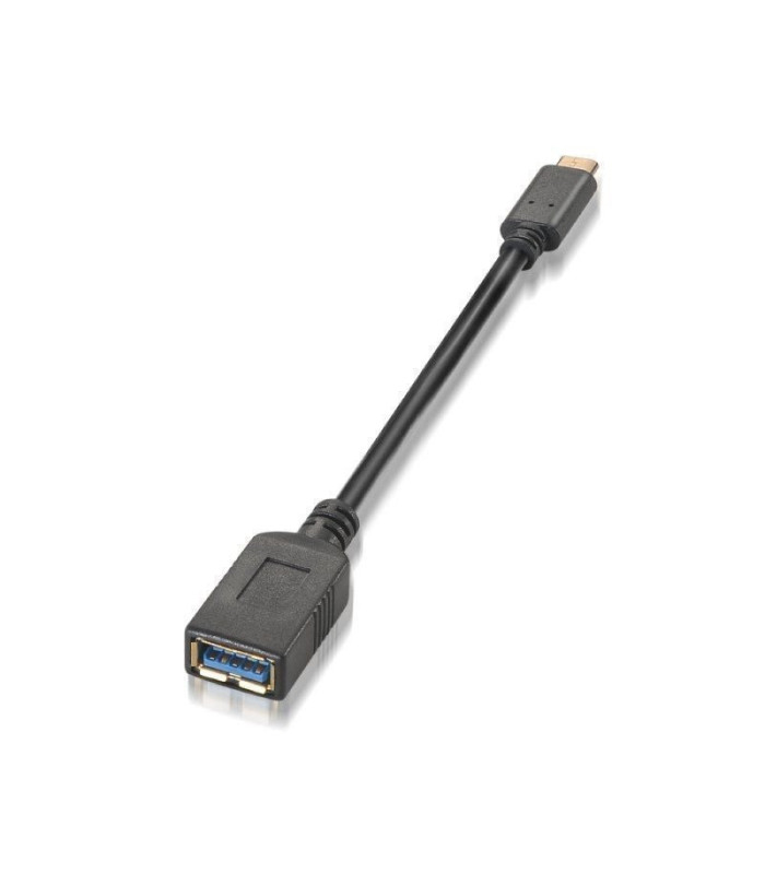 Cable usb 3.1 tipo-c aisens a107-0062/ usb tipo-c macho - usb hembra/ 5gbps/ 15cm/ negro