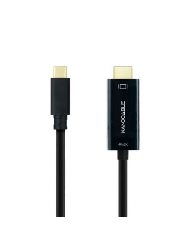 Cable conversor nanocable 10.15.5133/ usb tipo-c macho - hdmi macho/ 3m/ negro