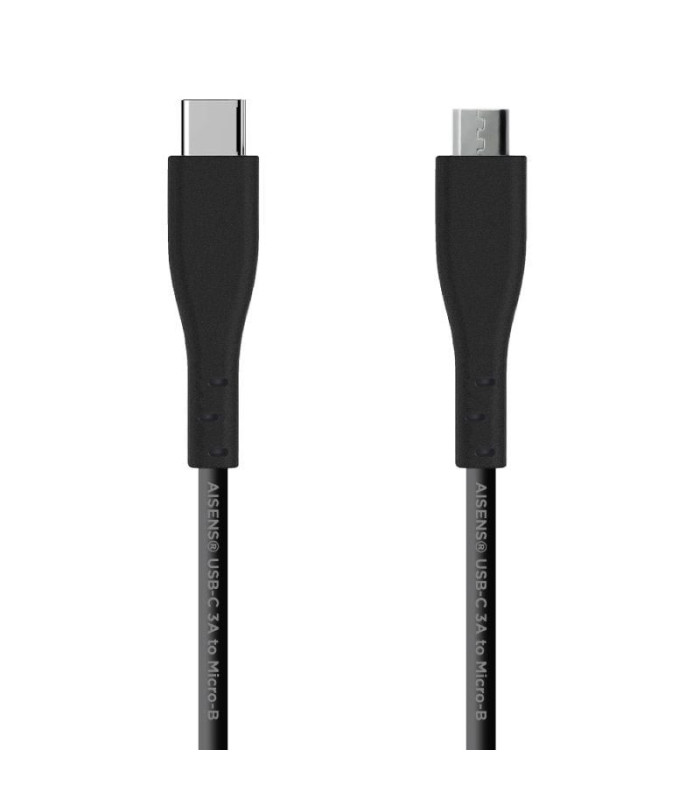 Cable usb 2.0 aisens a107-0349/ usb tipo-c macho - microusb macho/ 480mbps/ 1m/ negro
