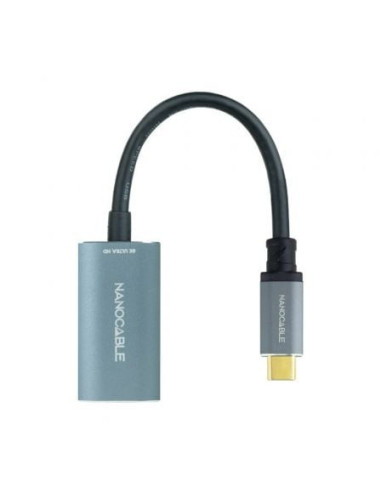 Cable conversor nanocable 10.16.4104-g/ usb tipo-c macho - displayport hembra/ 15cm/ gris