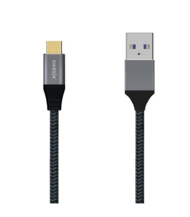 Cable usb 3.1 tipo-c aisens a107-0631/ usb tipo-c macho - usb macho/ hasta 27w/ 1250mbps/ 1m/ gris