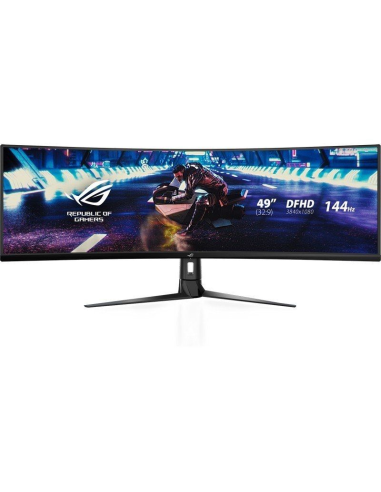 Monitor gaming ultrapanorámico curvo asus rog strix xg49vq 49'/ dual uhd/ 4ms/ 144hz/ va/ multimedia/ negro