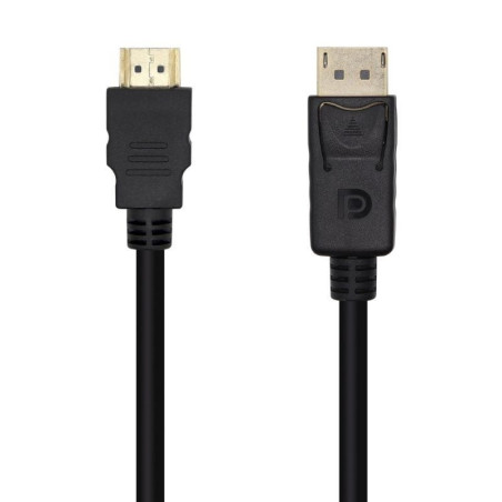 Cable conversor aisens a125-0459/ displayport macho - hdmi macho/ hasta 5w/ 2300mbps /1m/ negro