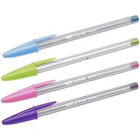 Bolígrafos de tinta de aceite bic cristal fun 921342/ 10 unidades/ colores surtidos