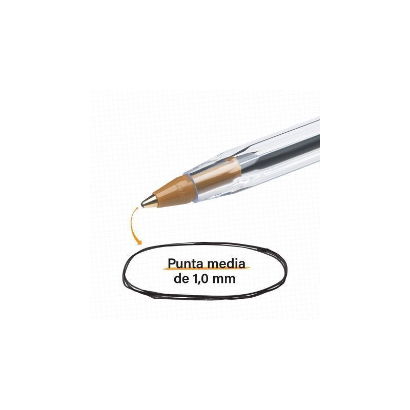 Caja de bolígrafos de tinta de aceite bic cristal original 516345/ 5 unidades/ negros