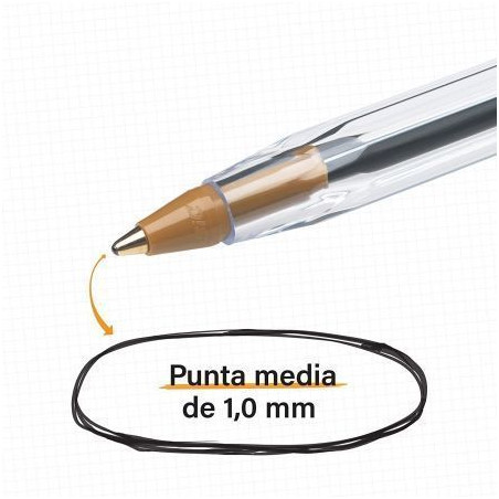 Caja de bolígrafos de tinta de aceite bic cristal original 516345/ 5 unidades/ negros