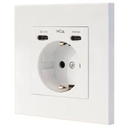 Roseta de Pared Nanocable 10 35 0012/ 1 Schuko/ 2 USB