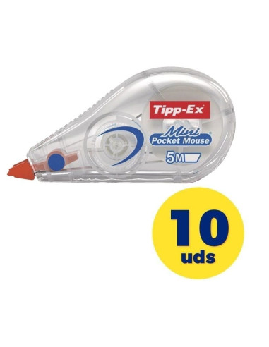 Caja de correctores de escritura en cinta bic tipp-ex mini pocket mouse/ 5mm x 5m/ 10 unidades