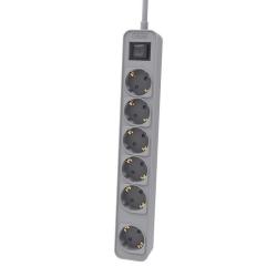 Regleta con Interruptor Philips CHP2164G/10/ 6 Tomas de corriente/ Cable 1.5m/ Gris