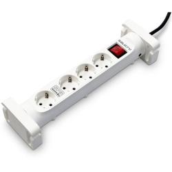 Regleta con interruptor Salicru SAFE 4S/ 4 Tomas de corriente/ Cable 1.4m/ Blanca