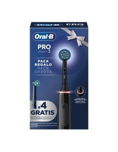 Cepillo dental braun oral-b series pro 3 3000/ incluye 4 recambios/ negro