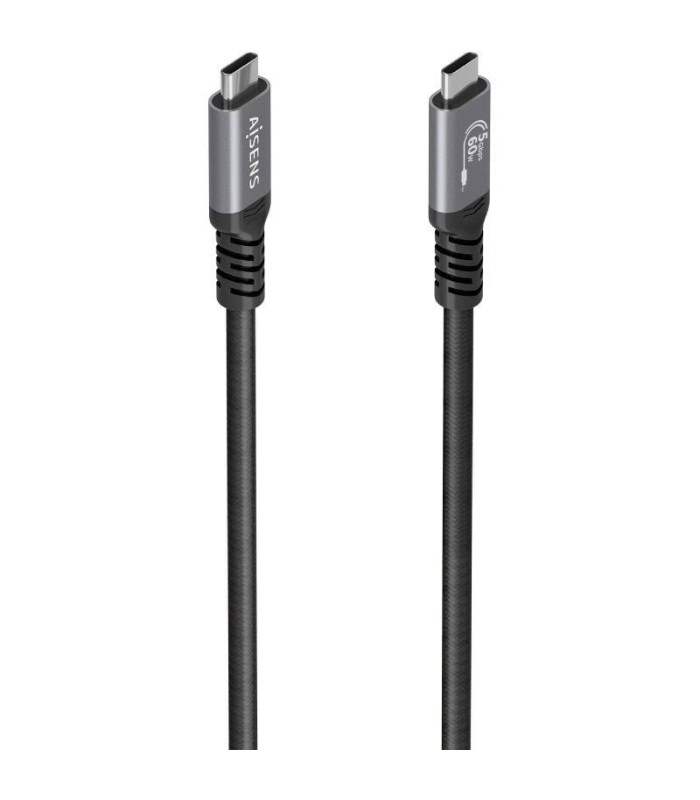 Cable usb 3.2 tipo-c aisens  a107-0992/ usb tipo-c macho - usb tipo-c macho/ hasta 60w/ 5gbps/ 10m/ negro
