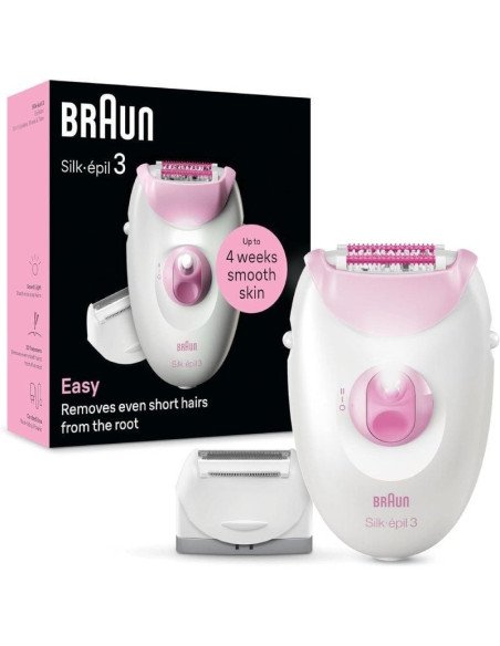 Depiladora braun silk epil series 3 3-031/ con cable/ 3 accesorios