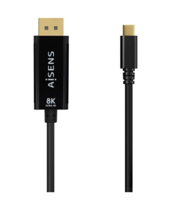 Cable conversor aisens a109-0688/ usb tipo-c macho - displayport macho/ hasta 27w/ 1250mbps/ 80cm/ negro