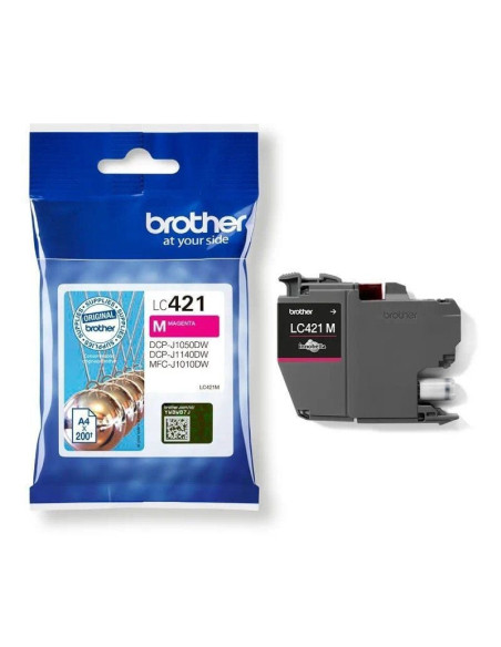 Cartucho de tinta original brother lc421/ magenta