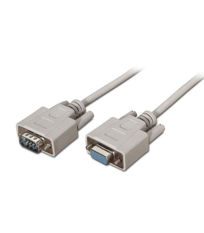 Cable serie rs232 aisens a112-0065/ db9 macho - db9 hembra/ hasta 0.15w/ 1.6mbps/ 1.8m/ beige
