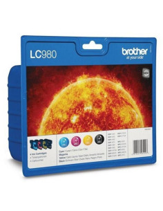 Cartucho de tinta original brother lc-980 multipack/ cian/ magenta/ amarillo/ negro
