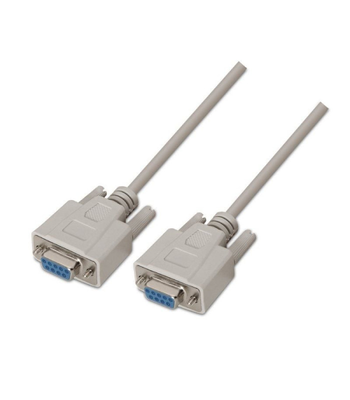 Cable serie null modem aisens a112-0067/ db9 hembra - db9 hembra/ hasta 0.15w/ 1.6mbps/ 1.8m/ beige