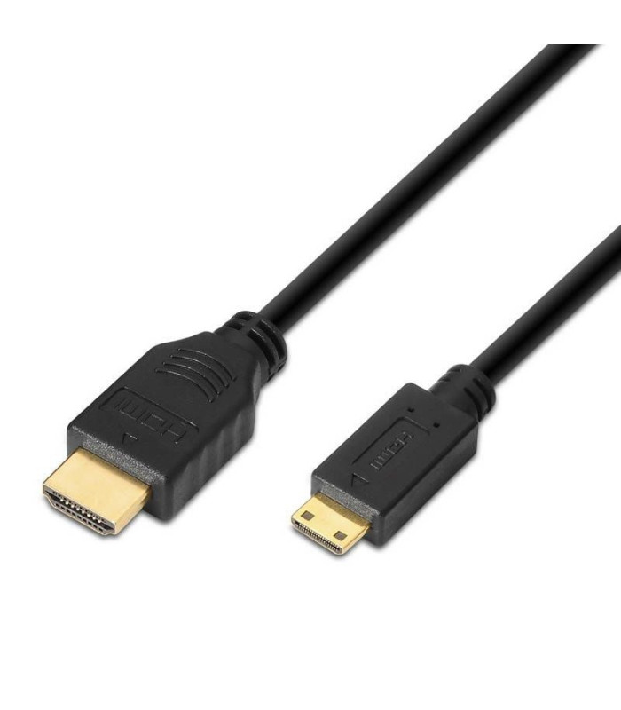 Cable hdmi aisens a119-0114/ hdmi macho - mini hdmi macho/ hasta 10w/ 720mbps/ 1.8m/ negro