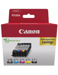Cartucho de tinta original canon pgi-570 + cli-571 multipack/ cian/ magenta/ amarillo/ negro