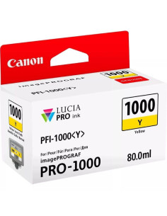 Cartucho de tinta original canon pfi-1000y/ amarilo