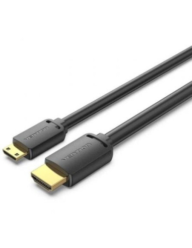 Cable hdmi 4k vention aghbh/ hdmi macho - mini hdmi macho/ 2m/ negro