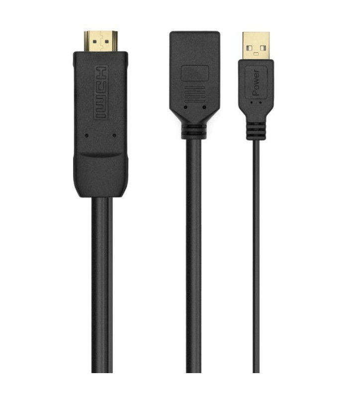 Cable conversor 4k aisens a122-0642/ hdmi macho - displayport hembra - usb macho/ hasta 10w/ 2250mbps/ 10cm + 10cm/ negro