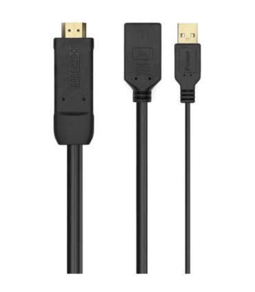 Cable conversor 4k aisens a122-0642/ hdmi macho - displayport hembra - usb macho/ hasta 10w/ 2250mbps/ 10cm + 10cm/ negro