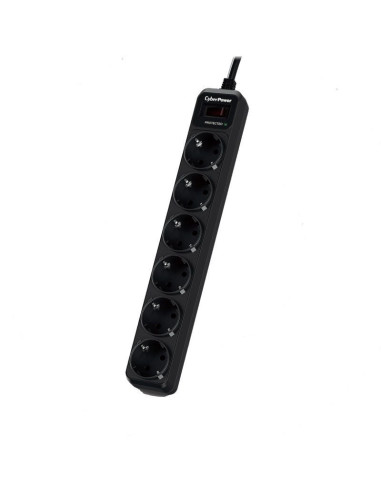 Regleta con interruptor cyberpower b0620sc0-de/ 6 tomas de corriente/ cable 1.8m/ negra