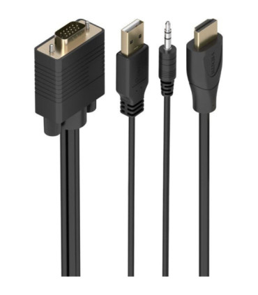 Cable conversor aisens a122-1015 svga macho - usb macho - jack macho/ hdmi macho/ 2m/ negro
