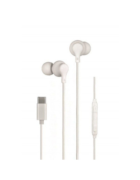 Auriculares intrauditivos daewoo dw2016/ con micrófono/ usb tipo-c/ blancos