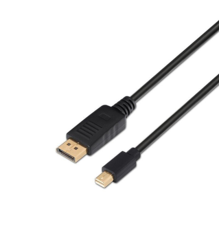 Cable mini displayport 1.2 4k aisens a124-0131/ displayport macho - mini displayport macho/ hasta 5w/ 2300mbps/ 2m/ negro