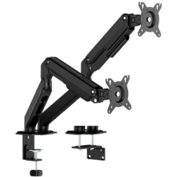 Soporte de mesa con contrapeso para 2 monitores aisens dt32tsr-451/ giratorio/ inclinable/ hasta 9kg