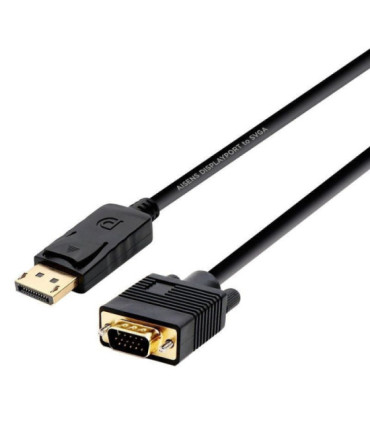 Cable conversor aisens a125-0365/ displayport macho - vga macho/ hasta 5w/ 2300mbps/ 2m/ negro