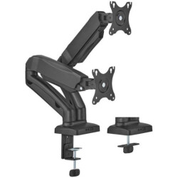 Soporte de mesa con contrapeso para 2 monitores o tv aisens dt32tsr-221/giratorio/ inclinable/ hasta 9kg