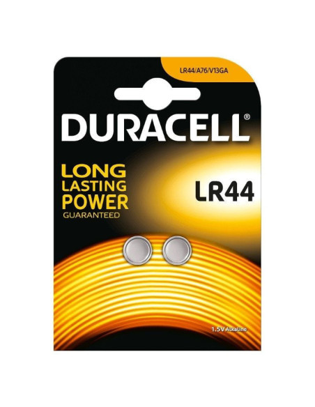 Pack de 2 pilas de botón duracell lr44/ 1.5v/ alcalinas