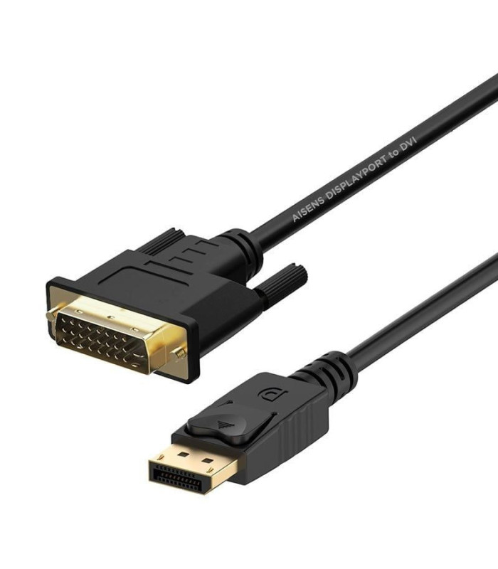 Cable conversor aisens a125-0366/ displayport macho - dvi macho/ hasta 5w/ 2300mbps/ 2m/ negro