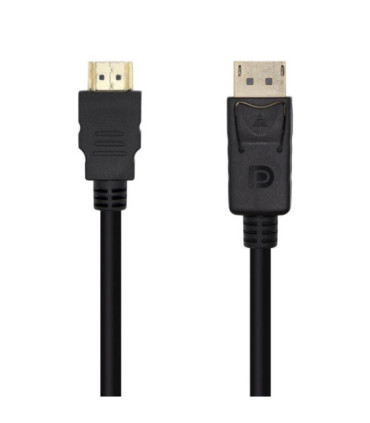 Cable conversor aisens a125-0459/ displayport macho - hdmi macho/ hasta 5w/ 2300mbps /1m/ negro