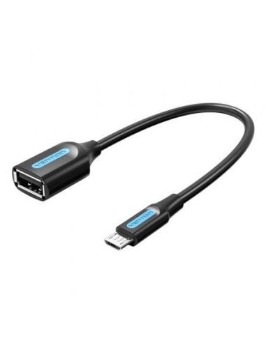 Cable usb 2.0 vention ccubb/ microusb macho - usb hembra/ 15cm/ negro