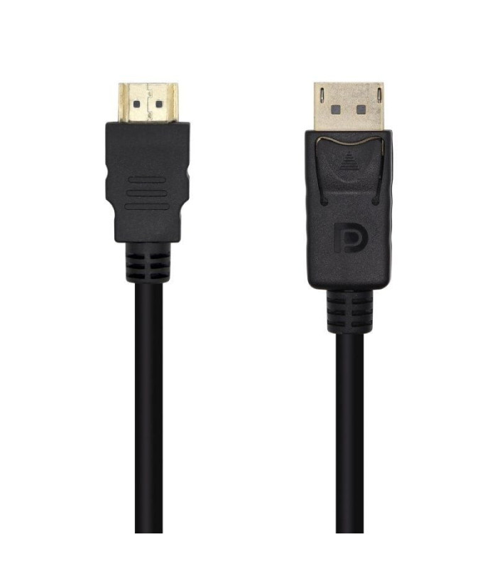 Cable conversor aisens a125-0461/ displayport macho - hdmi macho/ hasta 5w/ 2300mbps/ 5m/ negro