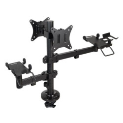 Soporte de mesa para 2 monitores, tpv, impresora, términal y lector tooq tqpm0002/ giratorio/ inclinable/ hasta 9kg