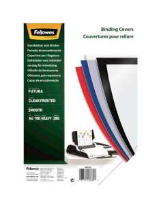 Portadas de polipropileno fellowes 5376503/ a4/ 300 micras/ 100 unidades/ transparente