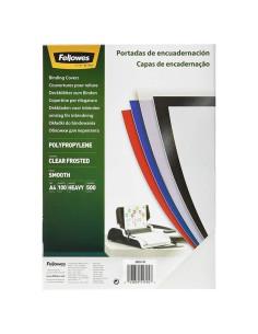 Portadas de polipropileno fellowes 54770/ a4/ 500 micras/ 100 unidades/ helado claro