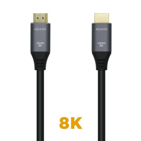 Cable hdmi 2.1 8k aisens a150-0428/ hdmi macho - hdmi macho/ 2m/ gris negro