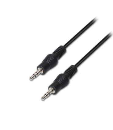 Cable estéreo aisens a128-0143/ jack 3.5 macho - jack 3.5 macho/ hasta 0.1w/ 3m/ negro