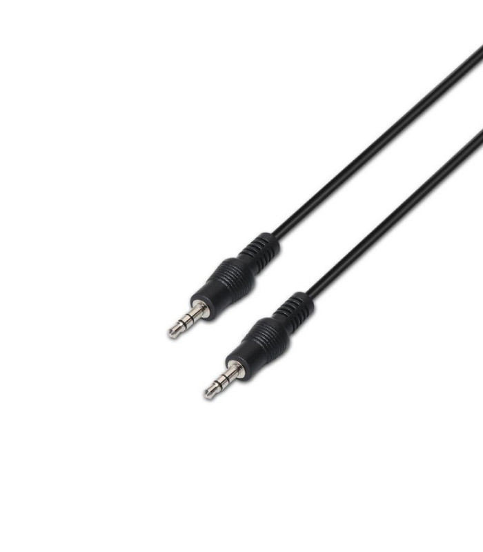 Cable estéreo aisens a128-0144/ jack 3.5 macho - jack 3.5 macho/ hasta 0.1w/ 10m/ negro