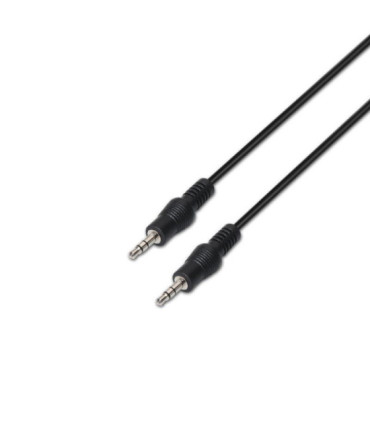 Cable estéreo aisens a128-0144/ jack 3.5 macho - jack 3.5 macho/ hasta 0.1w/ 10m/ negro