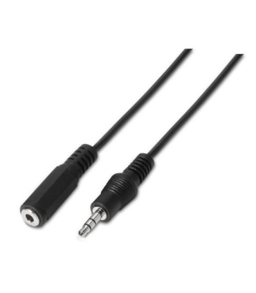 Cable estéreo aisens a128-0145/ jack 3.5 macho - jack 3.5 hembra/ hasta 0.1w/ 1.5m/ negro